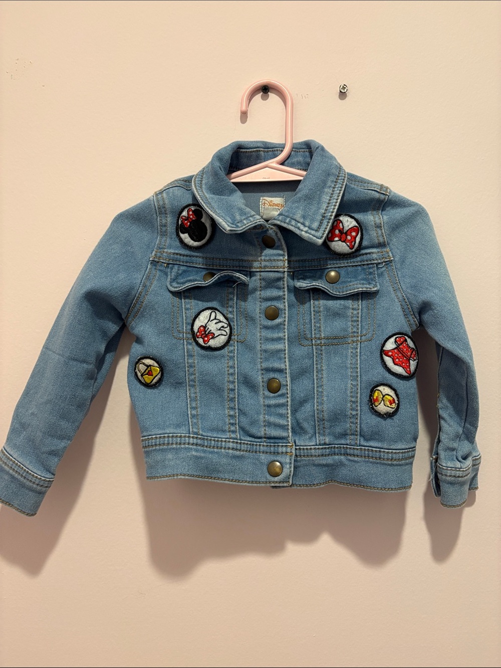 Disney Light Blue Denim Jacket with Character Patch Accents